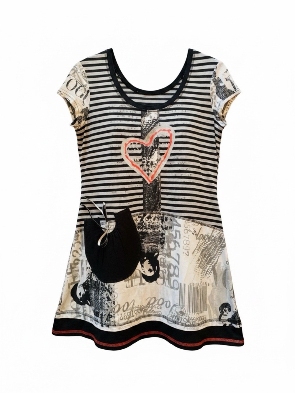 Joseph Ribkoff Retro Dress with stripes and Collage